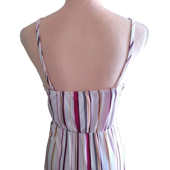 TMG Colorful Striped on White Sleeveless Midi Dress Large NWOT - Picture 9 of 13